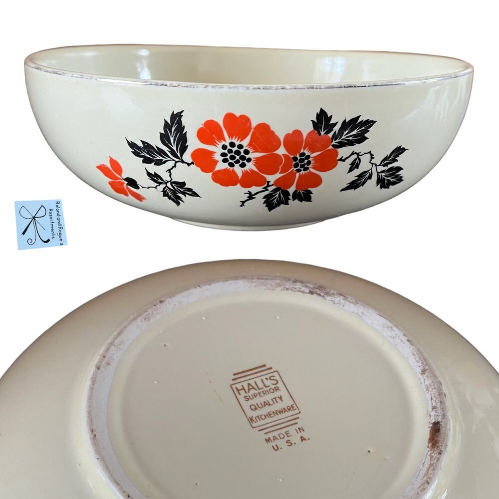 Hall's Superior Quality Kitchenware Red Poppy Serving Bowl